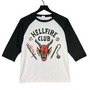 Stranger Things Hellfire Club Shirt Women's‎ S Black Graphic Tee